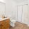Spacious, well-lit bathroom